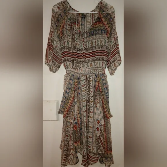 Chelsea & Theodore | Dresses | Chelsea And Theodore Dress Md Handkerchief  Fairy Cut Chiffon Sheer Lightweight | Poshmark
